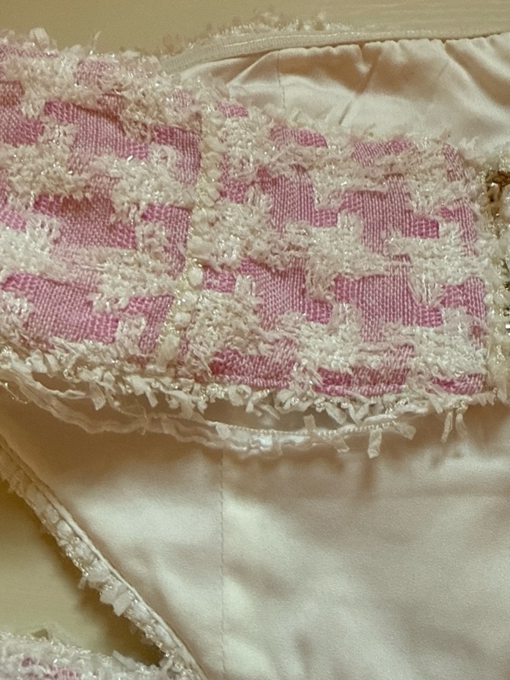 Retrofete Pink Houndstooth Strapless Mini Dress - Picture 5 of 6